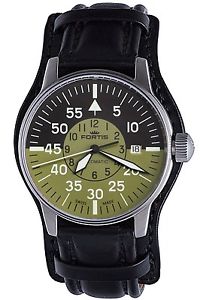 Fortis Men's 595.11.16 L.01 Flieger Cockpit Olive Automatic Leather Date Watch