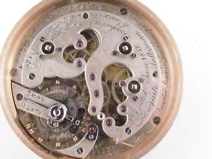 Antique AUGUSTE SALTZMAN Quarter Seconds Lever Escapement Pocket Watch Movement