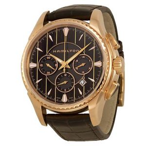 Hamilton H34646591 Mens Wood Grain Brown Patterned Dial Analog Automatic Watch