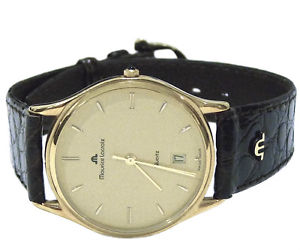 MAURICE LACROIX CLASSIC 18K YELLOW GOLD DATE MENS WATCH NOS SWISS