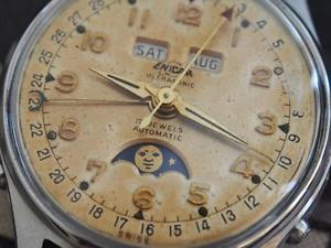 Beautiful Vintage 1950's ENICAR Triple Date Moonphase Gents Automatic Watch
