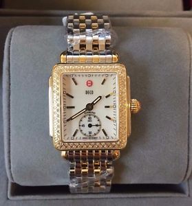 NEW Authentic Michele Deco 16 Diamond Two Tone Gold MWW06V000023 Ladies Watch
