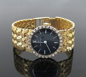 Vintage Hamilton Diamond & 18K Yellow Gold Carved Weave Watch