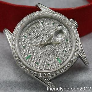 Customized After Market Day-Date 18k White Gold 18039 Single Quick Set President