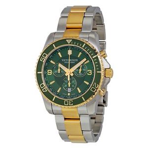 Victorinox 241693 Mens Green Dial Analog Quartz Watch with Stainless Steel Strap