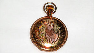 Antique 14K Solid Gold Multi-Color Waltham Mens Hunter Pocket Watch-Over 100G