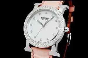 Auth HERMES HR1.530 12P Index Diamond SS Quartz Women's H Watch(S A7551)