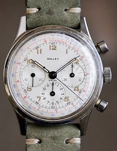 Vintage VTG Gallet Chronograph Wristwatch MultiChron 12H MINT NO RESERVE