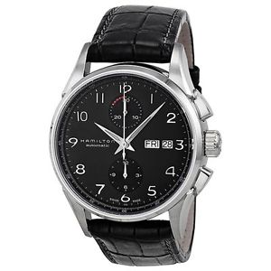 Hamilton H32576735 Mens Black Dial Analog Automatic Watch with Leather Strap