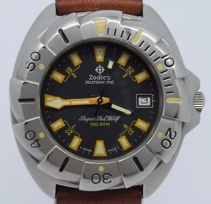 Zodiac Super Sea Wolf Buzzsaw Bezel Mens 40mm Steel Divers Automatic Watch 1000m