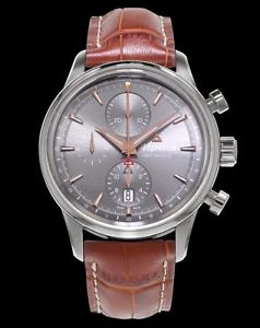 ALPINA Alpiner Chronograph Automatic Grey Dial Leather Men's Watch AL-750VG4E6