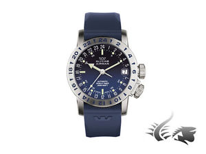 Glycine Airman 17 Automatic Watch, Purist 24h, Blue, GL 293, Rubber Strap