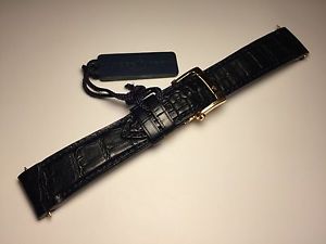 OEM Original Ulysse Nardin Blue Alligator Strap & Gold Clasp 20mm fits Classico