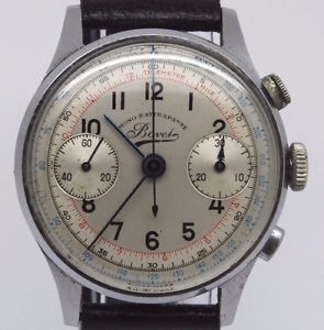 VINTAGE Bovet Mono Rattrapante Chronograph 35mm Mens Watch Valjoux 84 Original