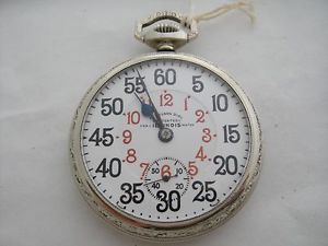 Ferguson dial 60 hour 23 jewel Bunn Special Illinois Watch adj 16s pocket watch
