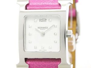 Never Used HERMES H Watch Stainless Steel Quartz Ladies Watch HH1.210 (BF107859)