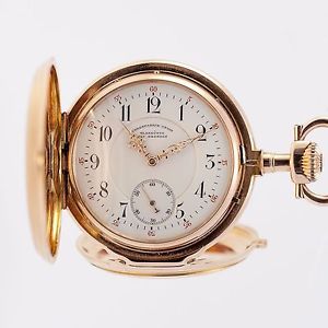 ANTIQUE 14K RED GOLD 1902 UHRENFABRIK UNION GLASHUTTE BEI DRESDAN POCKET WATCH
