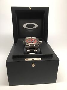 NEW OAKLEY HOLLOW POINT WATCH 26-305 RED FACE BRUSHED TITANIUM BRACELET