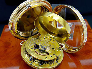 VAUCHER FRERES Repeater Alarm/Wecker Vergee Spindel-Taschenuhr 18K 750 Gold