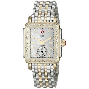 MICHELE Women's MWW06V000023 Deco 16 Analog Display Swiss Quartz Silver Watch