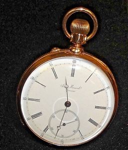 SWISS - JULES MONARD 44mm "CHRONOMETER" 18K GOLD CASE *PIN SET-STEM WIND, c1883