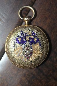J. Perrenoud 18K Gold Swiss Pocket Watch 20 Jewels