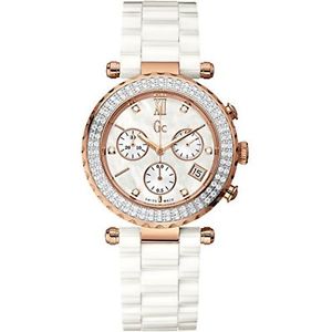 Guess A22104M1 Womens White Dial Quartz Watch with Ceramic Strap