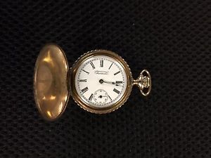 14k gold Waltham pocket watch ; Orient Design Case
