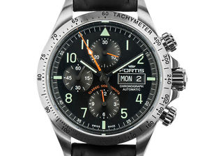 Fortis Classic Cosmonauts Stahl Automatik Chronograph Armband Leder