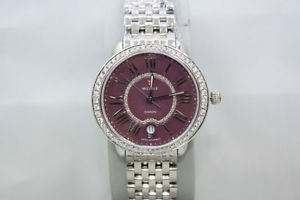 MICHELE SEREIN 16 PURPLE STAINLESS CUSTOM DIAMOND ENCRUSTED WATCH MW21B01A1076