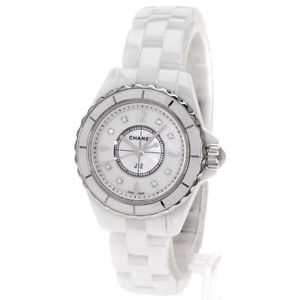 Authentic CHANEL J12 10PDiamond Watches H2570 ceramic/ceramic Women