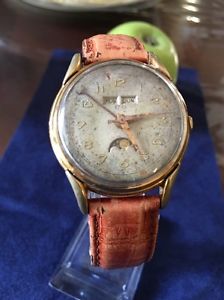 VINTAGE RARE EBEL TRIPLE DATE MOONPHASE 36 mm MEN WATCH