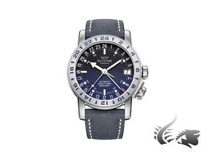Glycine Airman 17 Automatic Watch, Purist 24h, Blue, GL 293, Leather Strap