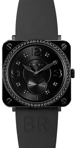 BRAND NEW BELL & ROSS AVIATION QUARTZ WATCH | BR-S-BLACK-CERAMIC-PHANTOM-DIAMOND