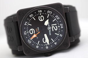 Herren Bell & Ross BR01-93 GMT 24h Automatisch Schwarze Armbanduhr