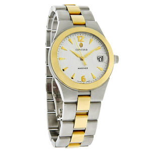 Concord Mariner Series Mens White Date Dial 18K 2Tone Swiss Quartz Watch 0309841