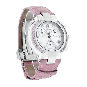 Concord La Scala Ladies MOP Pink Diamond Swiss Quartz Chronograph Watch 0310407
