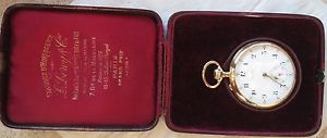 Le Roy Pocket Watch open face 18K solid gold case 50 mm. in diameter