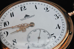 1A DEUTSCHE PRÄZISIONSUHR ORIGINAL GLASHÜTTE ROT GOLD TASCHENUHR  Savonett