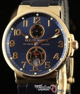 Ulysse Nardin Maxi Marine 266-66 Chronometer Gold Leather 2 Year Warranty #1609