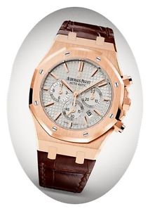 UNWORN ~ Audemars Piguet Royal Oak Chronograph Rose Gold Silver Dial - 41mm