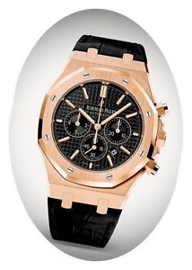 UNWORN ~ Audemars Piguet Royal Oak Chronograph Rose Gold Black Dial - 41mm