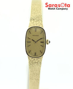 Vintage Movado 14K Yellow Gold Champagne Dial Hand Winding Women's Watch