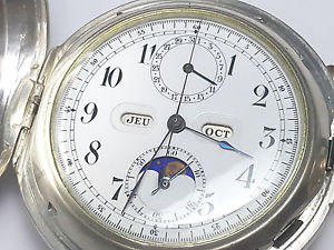 RARE MOONPHASE TRIPLE CALENDAR 1/4 REPEATER, EROTIC SCENE  FULL MOTION ENGLISH