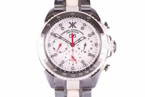 DIC Luxury S/Steel White Diamond Dial Day & Date Chronograph Mens Wrist Watch