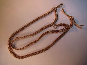 Brilliant 14K Solid Gold Victorian Chain 13" Twisted w/T Bar 39.3 Gr. PW