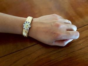 14k solid gold Swiss Hamilton lady watch & solid 14k bracelet !