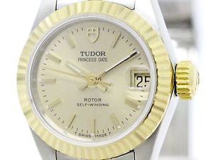 Polished TUDOR Prince Date 18K Gold Steel Automatic Ladies Watch 92513 (BF108895