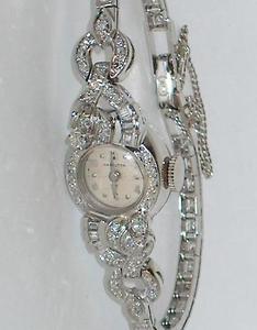 Hamilton Amazing Vintage Solid 14K White Gold Diamond Watch For Women - Serviced
