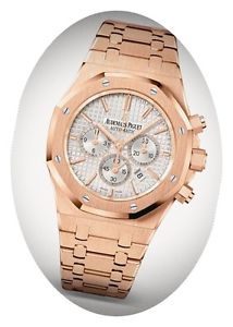 UNWORN ~ Audemars Piguet Royal Oak Chrono, Rose Gold Bclt Black Dial 41mm